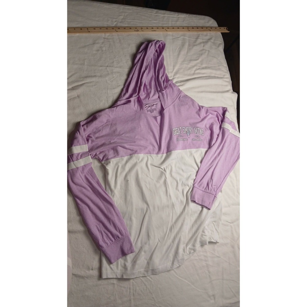 Exist Great Smoky Mountains Purple Colorblock Hoodie Pigeon Forge Gatlinburg L